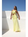 Κίτρινη lurex αμάνικη cropped μπλούζα με κρυφό άνοιγμα στο μπούστο και ιδιαίτερο δέσιμο στην πλάτη Be You