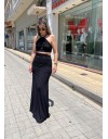 Μαύρη lurex αμάνικη cropped μπλούζα με κρυφό άνοιγμα στο μπούστο και ιδιαίτερο δέσιμο στην πλάτη Be You 