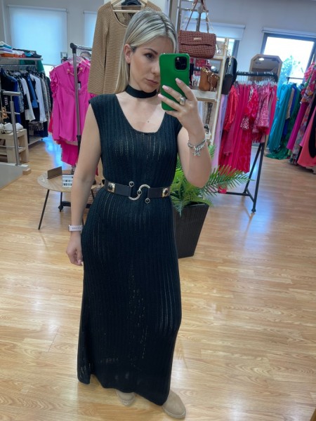 Μαύρο αμάνικο maxi φόρεμα Combos