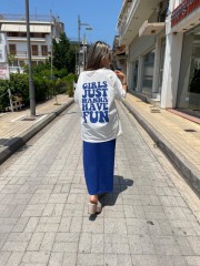 Μπλε ρουά lurex ψηλόμεση πλεκτή maxi φούστα σε ίσια γραμμή και λάστιχο στην μέση Combos knitwear