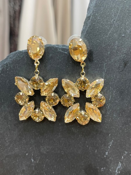 Gold crystal earrings