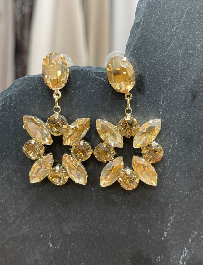 Gold crystal earrings