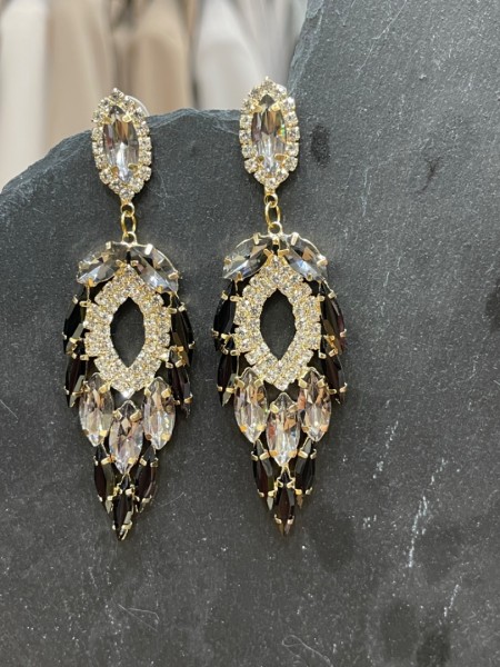 Grey crystals earrings