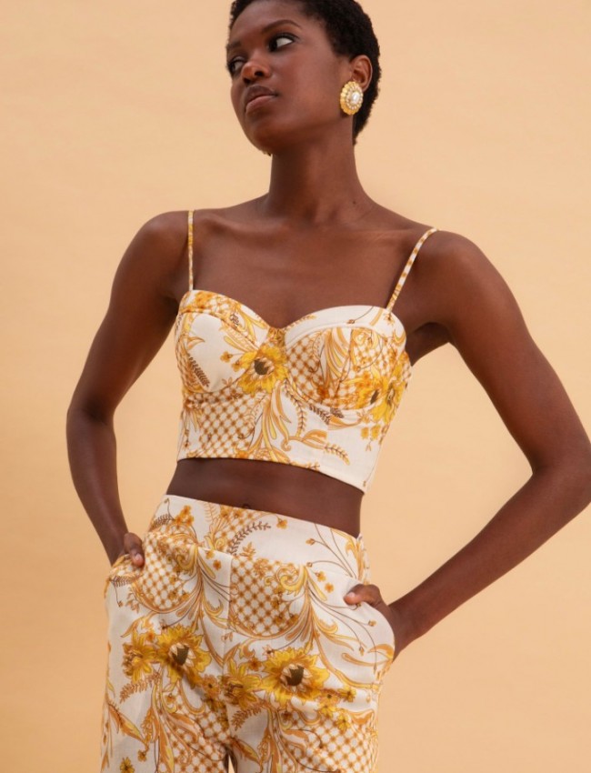 MARIGOLD LINEN BUSTIER