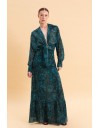 TEAL ELEGANCE MAXI WRAP SKIRT Eveleya 