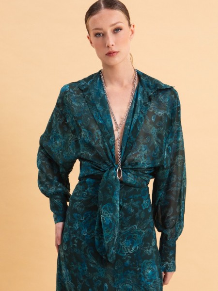 TEAL ELEGANCE OVERSIZED SHIRT Eveleya 