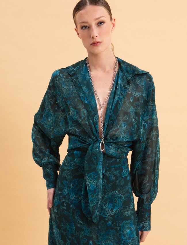 TEAL ELEGANCE OVERSIZED SHIRT Eveleya 