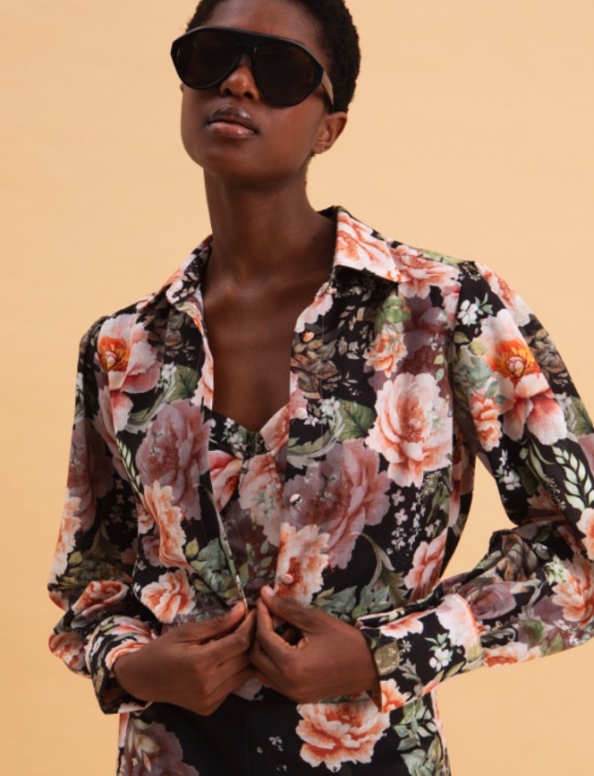 PEONIES LOVE LINEN SHIRT EVELEYA 