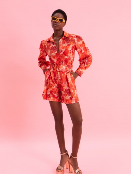 SUNSET DREAM HIGH WAISTED LINEN SHORTS WITH BELT EVELEYA 