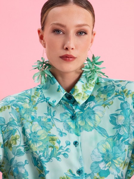 BOTANICAL BREEZE SATIN SHIRT EVELEYA 