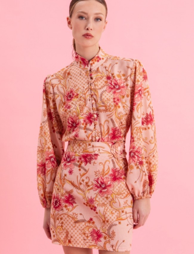 DUSTY PINK LINEN SHIRT EVELEYA 