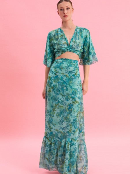 BOTANICAL BREEZE MAXI WRAP SKIRT Eveleya 