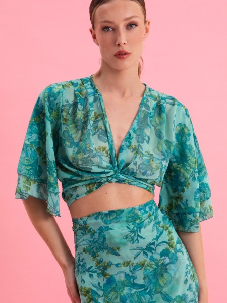 BOTANICAL BREEZE WRAP TOP Eveleya 