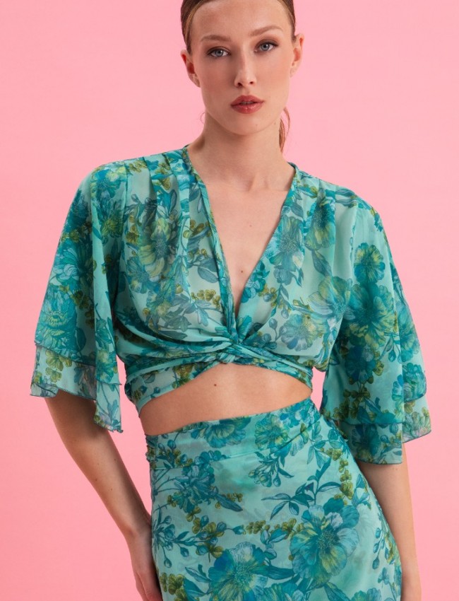 BOTANICAL BREEZE WRAP TOP Eveleya 