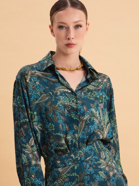 Mystic Forest Satin Shirt Eveleya