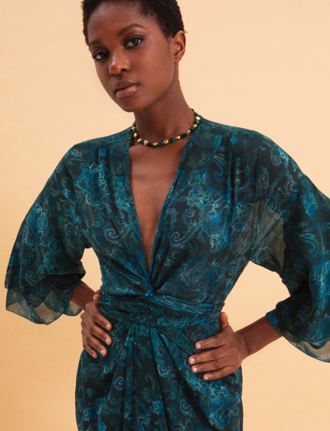TEAL ELEGANCE  Kimono Eveleya 