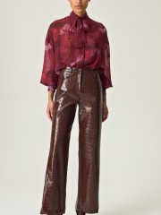 COCOA CROCO PANTS FAUX-LEATHER 
