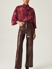 COCOA CROCO PANTS FAUX-LEATHER 