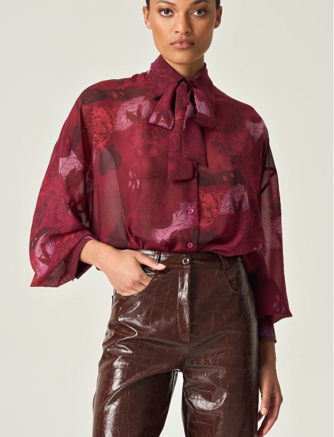 COCOA CROCO PANTS FAUX-LEATHER 