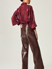 COCOA CROCO PANTS FAUX-LEATHER 