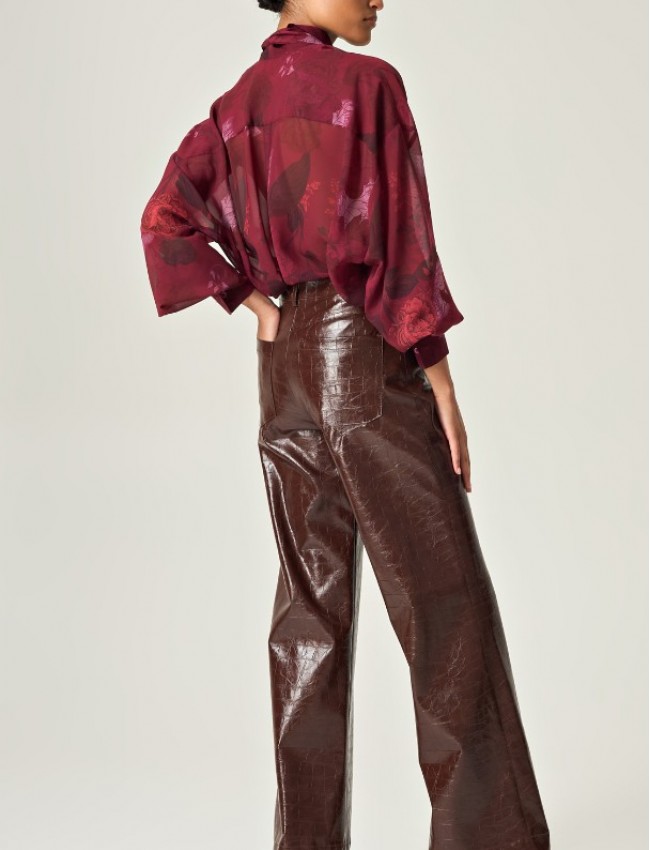COCOA CROCO PANTS FAUX-LEATHER 