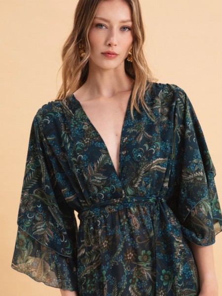 MYSTIC FOREST MAXI DRESS WITH RUFFLES by Eveleya