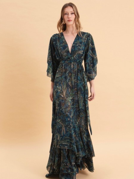 MYSTIC FOREST MAXI DRESS WITH RUFFLES by Eveleya