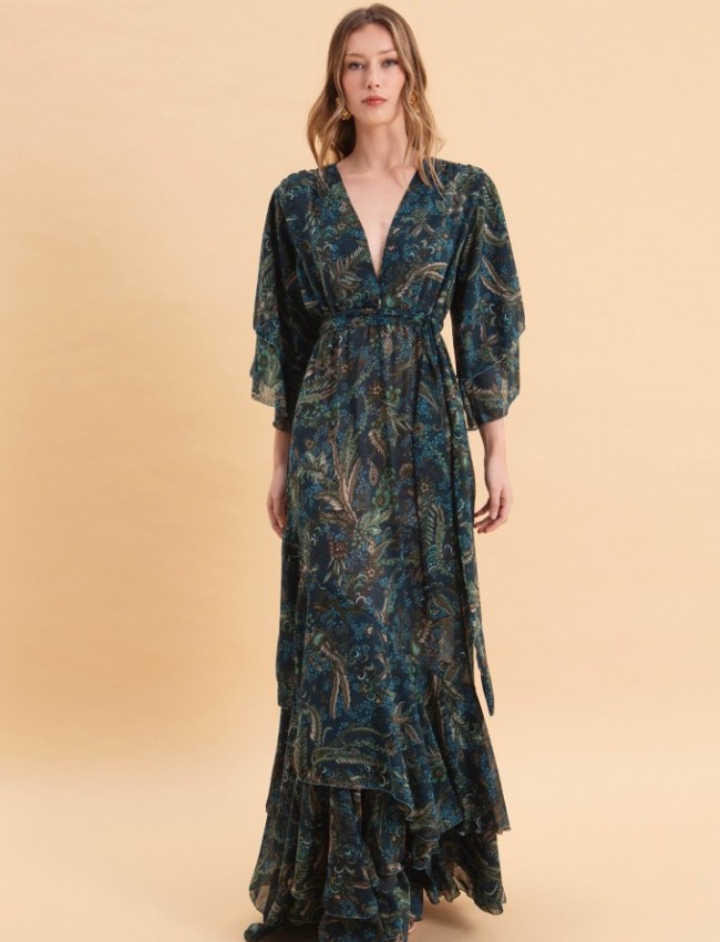 MYSTIC FOREST MAXI DRESS WITH RUFFLES by Eveleya