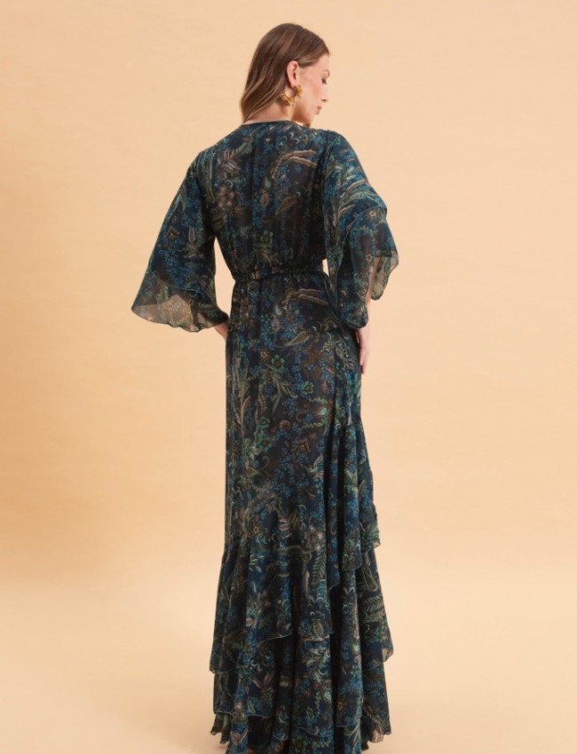 MYSTIC FOREST MAXI DRESS WITH RUFFLES by Eveleya