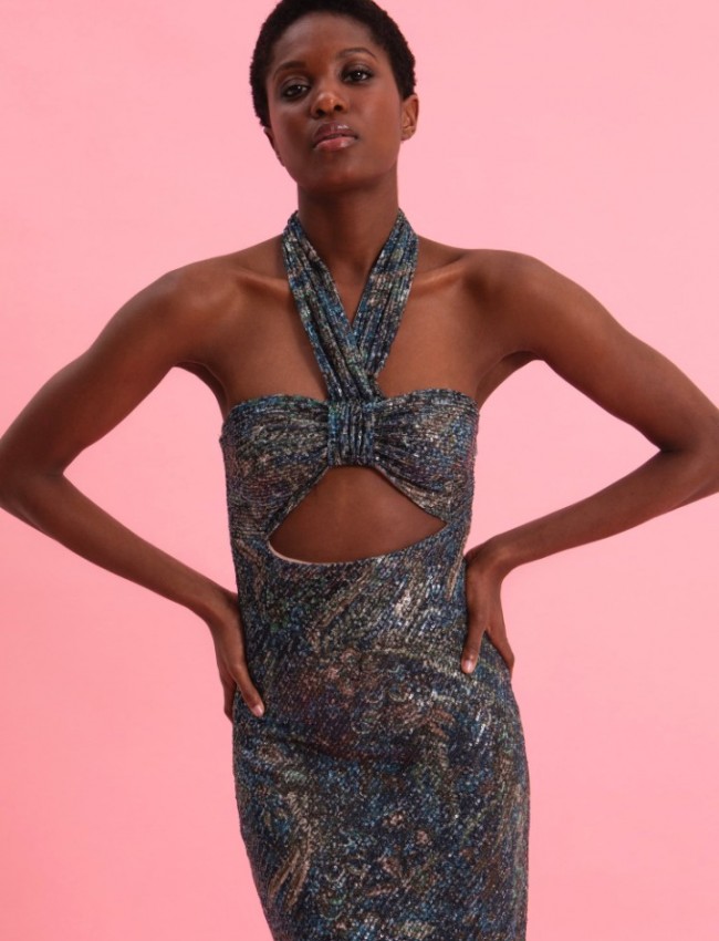 MYSTIC FOREST MIDI SEQUINED DRESS