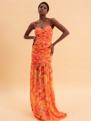 TANGERINE PARADISE MAXI DRESS