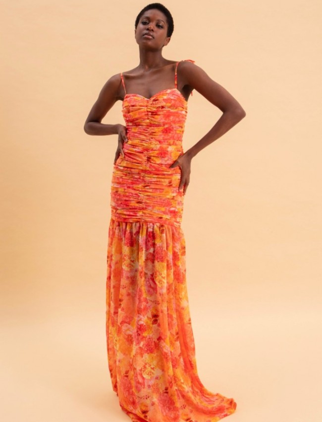 TANGERINE PARADISE MAXI DRESS