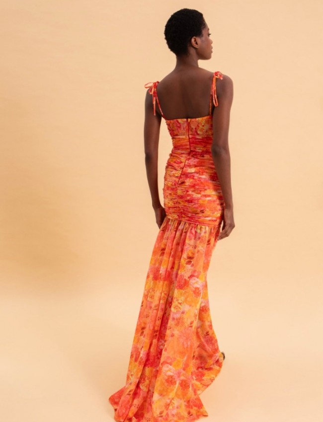TANGERINE PARADISE MAXI DRESS