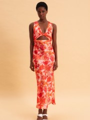 SUNSET DREAM MIDI SATIN DRESS