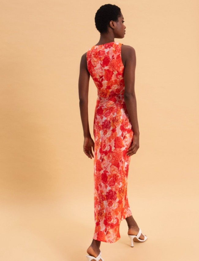 SUNSET DREAM MIDI SATIN DRESS
