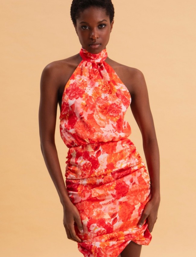 SUNSET DREAM MINI SATIN DRESS