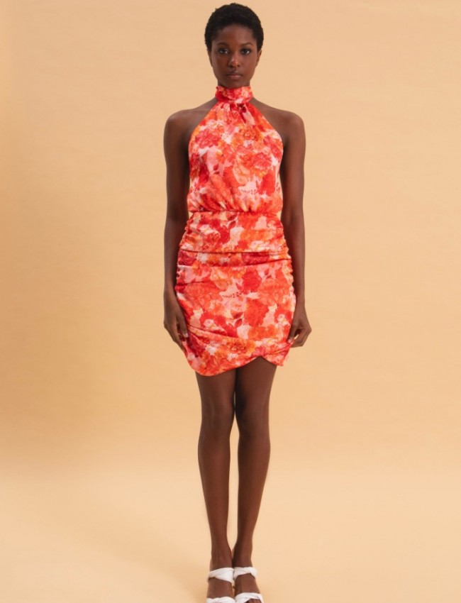 SUNSET DREAM MINI SATIN DRESS