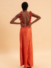 GOLDEN HOUR MAXI SHIMMERING PLEATED DRESS