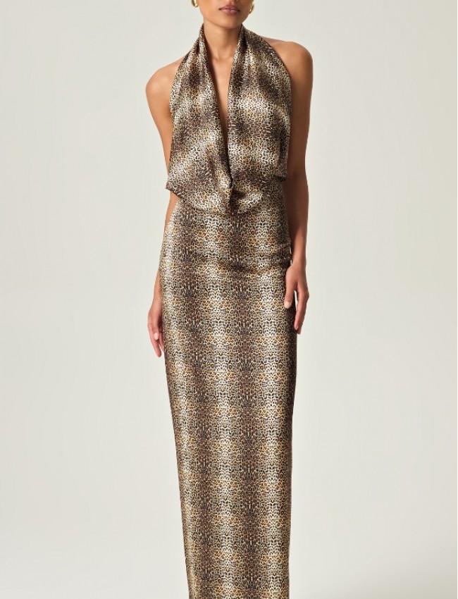 FIERCE ELEGANCE MAXI SATIN DRESS