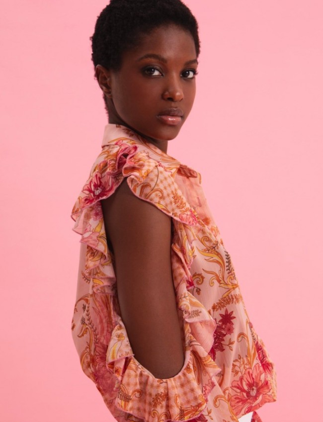 DUSTY PINK SHIRT WITH GOLD DETAILS DUSTY PINK SHIRT WITH GOLD DETAILS