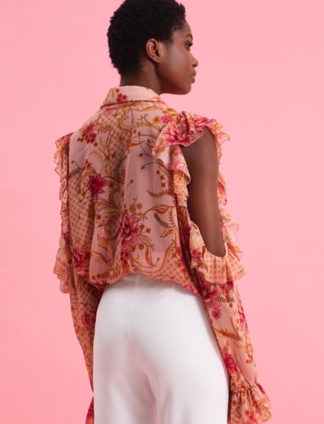 DUSTY PINK SHIRT WITH GOLD DETAILS DUSTY PINK SHIRT WITH GOLD DETAILS