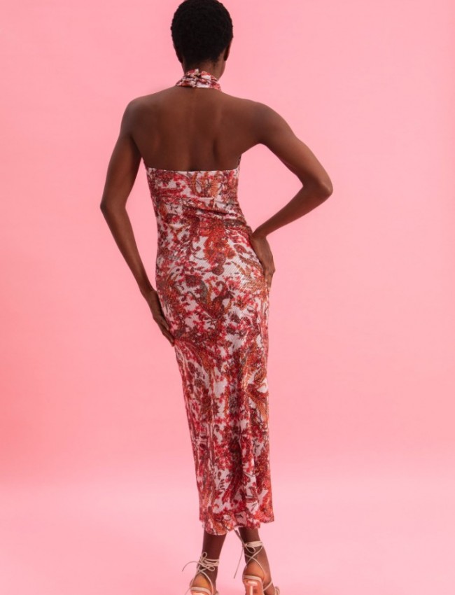 RUSTIC ROMANCE MIDI SEQUINED DRESS