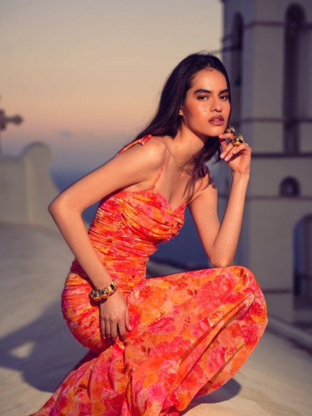 TANGERINE PARADISE MAXI DRESS