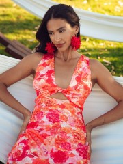SUNSET DREAM MIDI SATIN DRESS