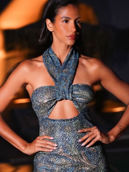 MYSTIC FOREST MIDI SEQUINED DRESS