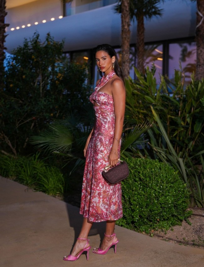 RUSTIC ROMANCE MIDI SEQUINED DRESS