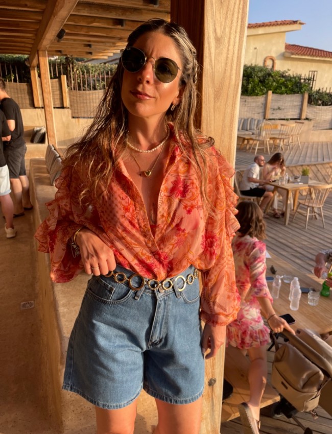 DUSTY PINK SHIRT WITH GOLD DETAILS DUSTY PINK SHIRT WITH GOLD DETAILS