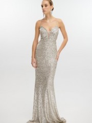 Light gold αμάνικο maxi ελαστικό παγετένιο φόρεμα σε εφαρμοστή γοργονέ γραμμή, μικρή διαφάνεια στο μπούστο και χιαστί ρυθμιζόμενα κορδόνια στην έξω πλάτη for you fashion Light gold αμάνικο maxi ελαστικό παγετένιο φόρεμα σε εφαρμοστή γοργονέ γραμμή, μικρή διαφάνεια στο μπούστο και χιαστί ρυθμιζόμενα κορδόνια στην έξω πλάτη for you fashion