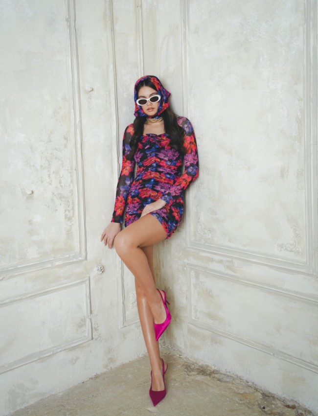 Swirly mesh dress IRAIDA