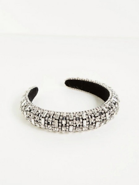 Ασημί στέκα με διακοσμητικά strass Lynne